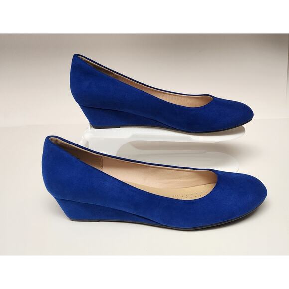 DREAM PAIRS Royal Blue Women's Pump Wedge Heel Round Toe Slip On Shoes US 9.5M - Picture 8 of 12